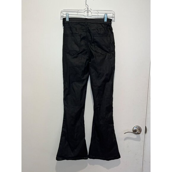 Edikted Black Luna Faux Leather Flare Leg Pants Women Size Small - Picture 4 of 10